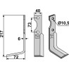 Couteau 217x40mm, gauche - Pasbo - G11-14-72-83-84