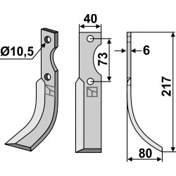 Couteau 217x40mm, droit - Ferrari - 34