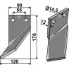 Dent rotative 170x90mm, gauche - Ortiflor - 344002