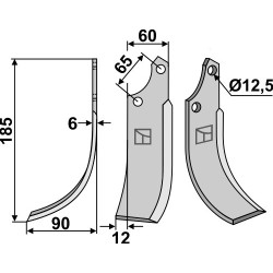 Couteau 185x60mm, gauche - Ortolan