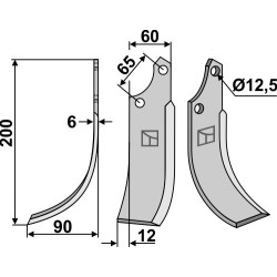 Couteau 200x60mm, gauche - Ortolan
