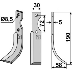 Couteau 190x30mm, droit - Nibbi Decimo