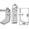 Couteau 190x50mm, droit - Nibbi Bruno