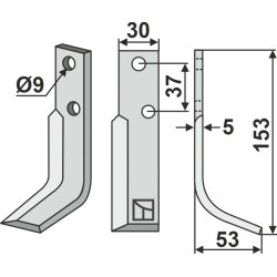 Couteau 153x30mm, droit - Nibbi Bruno