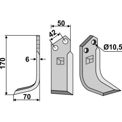 Couteau 170x50mm, gauche - Nibbi Bruno - K4303240