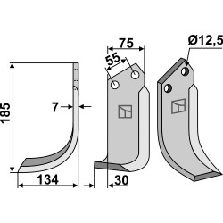Couteau 185x75mm, gauche - Nardi - 5CS5013