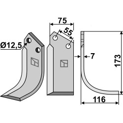Couteau 173x75mm, droit - Nardi - 5C5012