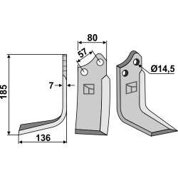 Couteau 185x80mm, gauche - Muratori - 120128
