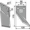 Dent rotative 170x90mm, droit - Massano