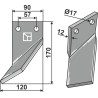 Dent rotative 170x90mm, gauche - Massano