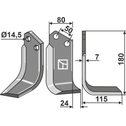 Couteau 180x80mm, droit - Meritano