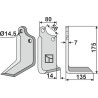 Couteau 175x80mm, droit - Maschio / Gaspardo - 2108430