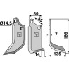 Couteau 186x80mm, droit - Maschio / Gaspardo - 2108432
