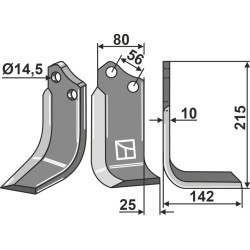 Couteau 215x80mm, droit - Maschio / Gaspardo