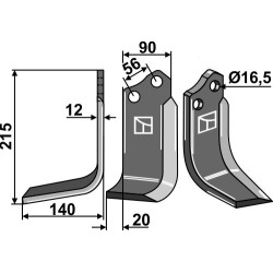 Couteau 215x90mm, gauche - Maschio / Gaspardo