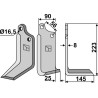 Couteau 223x90mm, droit - Maschio / Gaspardo - 24100404