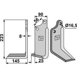 Couteau 223x90mm, gauche - Maschio / Gaspardo - 24100405