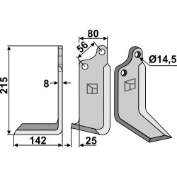 Couteau 215x80mm, gauche - Maschio / Gaspardo - 1110429