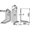 Couteau 175x60mm, droit - Maletti - 1302179