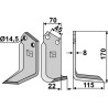 Couteau 170x70mm, droit - Maletti