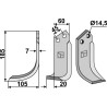 Couteau 185x60mm, gauche - Maletti - 1 300 078