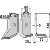 Couteau 140x60mm, droit - Landsberg