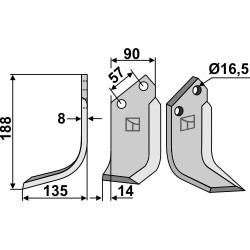 Couteau 188x90mm, gauche - Kuhn - K 1601100