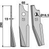 Dent rotative 290x60mm, gauche - Kuhn - 522612