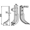 Couteau 233x70mm, gauche - Kuhn - 523219