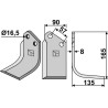 Couteau 165x90mm, droit - Kuhn - 523248