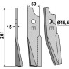 Dent rotative 261x50mm, gauche - Kuhn - 523250