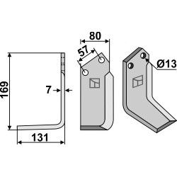 Couteau 169x80mm 169x80mm, gauche - Kuhn - 522276
