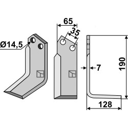 Couteau 190x65mm, droit - Krone - 352681