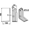 Couteau 190x65mm, gauche - Krone - 354351