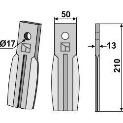 Dent rotative 210x50mm - Kongskilde