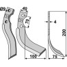Couteau 200x40mm, droit - Iseki - 1349-716-0020-1