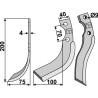 Couteau 200x40mm, gauche - Iseki - 1349-716-0010-1