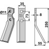 Dent rotative 250x35mm, droit - Simon