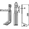 Dent rotative 250x35mm, droit - Simon