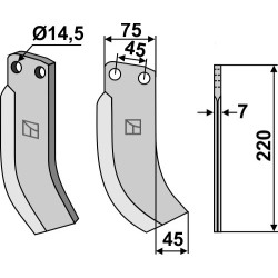 Couteau 220x75mm - Gehring
