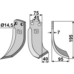 Couteau 195x75mm, droit - Gehring