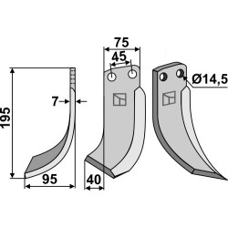 Couteau 195x75mm, gauche - Gehring