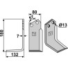 Couteau 185x80mm, gauche - Howard - 63592