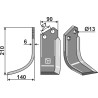 Couteau 210x90mm, gauche - Howard - 9948