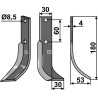 Couteau 180x30mm, droit - Honda - F.201