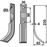 Couteau 230x30mm, droit - Honda - F50/65