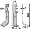 Couteau 200x30mm, droit - Honda - F400/80