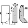 Couteau 260x80mm, gauche - Holder - 1832440610