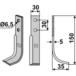 Couteau 150x30mm, droit - Holder - 2832440010