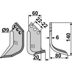 Couteau 140x60mm, droit - Holder - 13832440110